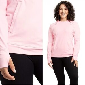 Care+Wear x Oscar de la Renta Port Access Hoodie Pink Sweatshirt Sz S